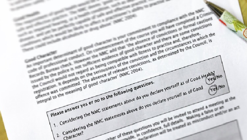 signing onto the nursing register